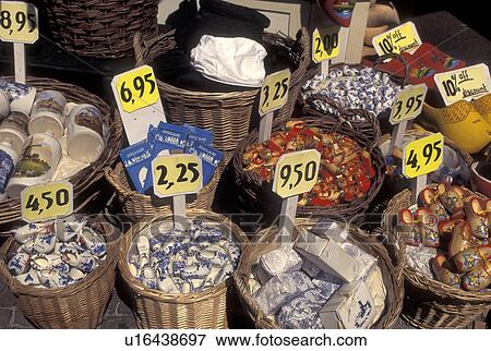 Holland, Edam, Netherlands, Noord-Holland, Europe, Baskets of souvenirs of Holland for sale. View Large Photo Image Stock Photo - Holland, Edam, Netherlands, Noord-Holland, Europe, Baskets of souvenirs of Holland for sale.. Fotosearch