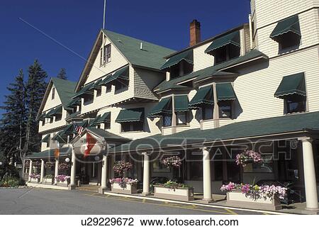Stock Image -  hotel, Jackson, NH, New Hampshire, The Wentworth Resort Hotel in the town of Jackson.. Fotosearch