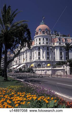 hotel, Nice, France, Cote d' Azur, Provence, Alpes-Maritimes, Europe, Hotel Negresco along the Promenade des Anglais in the city of Nice. View Large Photo Image Stock Photo - hotel, Nice, France, Cote d' Azur, Provence, Alpes-Maritimes, Europe, Hotel Negresco along the Promenade des Anglais in the city of Nice.. Fotosearch