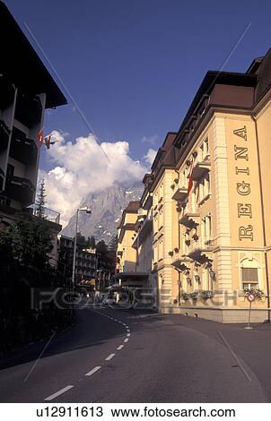 hotel, Switzerland, Grindenwald, Berne, Bern, Hotel Regina in the alpine resort town of Grindenwald in the Bernese Oberland. View Large Photo Image Stock Image - hotel, Switzerland, Grindenwald, Berne, Bern, Hotel Regina in the alpine resort town of Grindenwald in the Bernese Oberland.. Fotosearch