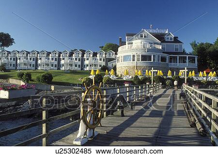 Stock Photography -  Inn, Bar Harbor, ME, Maine, Mount Desert Island, Bar Harbor Inn in Bar Harbor.. Fotosearch
