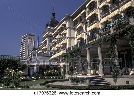 Interlaken, hotel, Switzerland, Berne, Bern, Grand Hotel Victoria in the resort town of Interlaken in the Bernese Oberland. View Large Photo Image Stock Photograph - Interlaken, hotel, Switzerland, Berne, Bern, Grand Hotel Victoria in the resort town of Interlaken in the Bernese Oberland.. Fotosearch