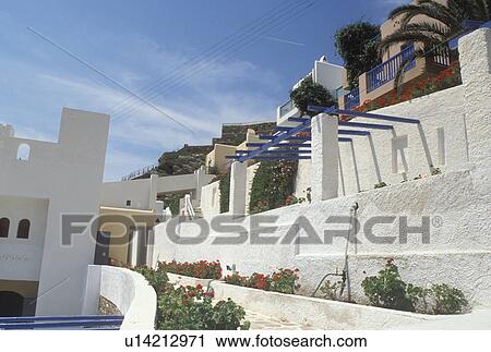 Ios, Greece, Greek Islands, Cyclades, Europe, Resort on Milopotas Beach on Ios Island on the Aegean Sea. View Large Photo Image Stock Image - Ios, Greece, Greek Islands, Cyclades, Europe, Resort on Milopotas Beach on Ios Island on the Aegean Sea.. Fotosearch