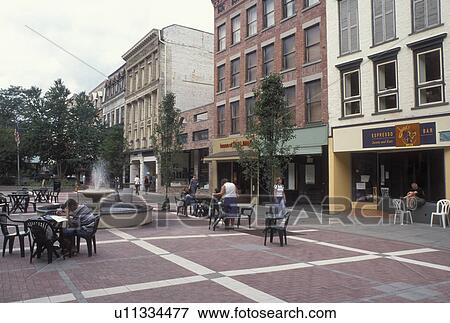 Ithaca, NY, New York, Finger Lakes, Ithaca Commons in downtown Ithaca. View Large Photo Image Stock Photo - Ithaca, NY, New York, Finger Lakes, Ithaca Commons in downtown Ithaca.. Fotosearch