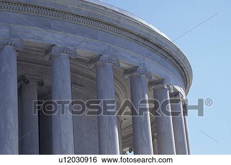 Stock Photograph -  Jefferson Memorial, Washington, DC, District of Columbia, The circular domed structure of the Thomas Jefferson Memorial in Washington, D. C.. Fotosearch