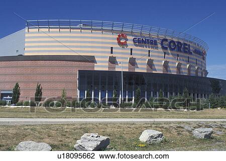 Stock Image -  Kanata, arena, stadium, Ontario, Ottawa, Canada, Corel Centre where the NHL Ottawa Senators play ice hockey. Fotosearch
