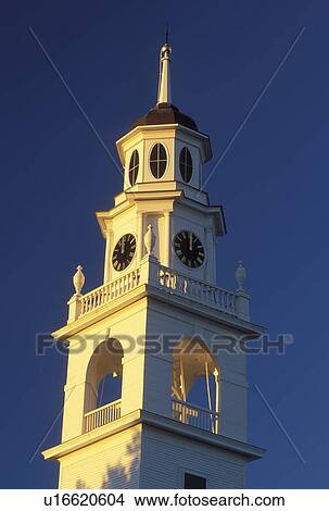 Kennebunk, ME, Maine, Steeple of the First Parish Unitarian Church in Kennebunk. View Large Photo Image Picture - Kennebunk, ME, Maine, Steeple of the First Parish Unitarian Church in Kennebunk.. Fotosearch