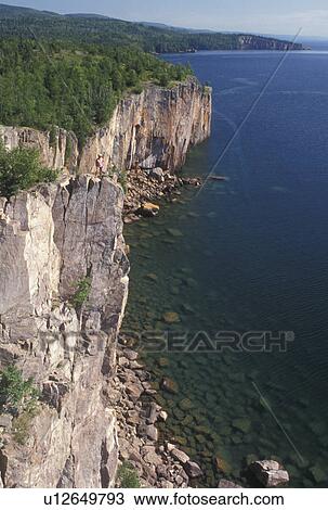 Lake Superior, North Shore Drive, Silver Bay, MN, Minnesota, Palisade Head along the north shore of Lake Superior in Silver Bay. View Large Photo Image Stock Image - Lake Superior, North Shore Drive, Silver Bay, MN, Minnesota, Palisade Head along the north shore of Lake Superior in Silver Bay.. Fotosearch