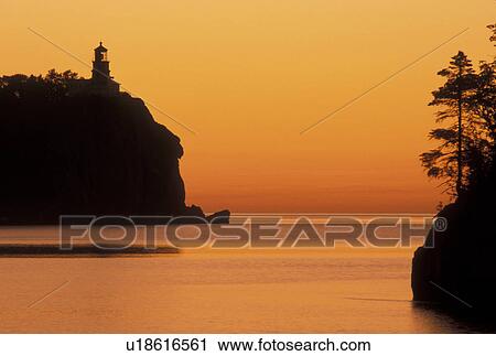 Lake Superior, North Shore Drive, sunrise, lighthouse, Two Harbors, MN, Minnesota, Split Rock Lighthouse situated on a high cliff on the north shore of Lake Superior at Split Rock Lighthouse State Park in Two Harbors at sunrise. View Large Photo Image Stock Image - Lake Superior, North Shore Drive, sunrise, lighthouse, Two Harbors, MN, Minnesota, Split Rock Lighthouse situated on a high cliff on the north shore of Lake Superior at Split Rock Lighthouse State Park in Two Harbors at sunrise.. Fotosearch
