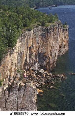 Lake Superior, Silver Bay, MN, North Shore Drive, Minnesota, Palisade Head along the north shore of Lake Superior in Silver Bay. View Large Photo Image Stock Image - Lake Superior, Silver Bay, MN, North Shore Drive, Minnesota, Palisade Head along the north shore of Lake Superior in Silver Bay.. Fotosearch