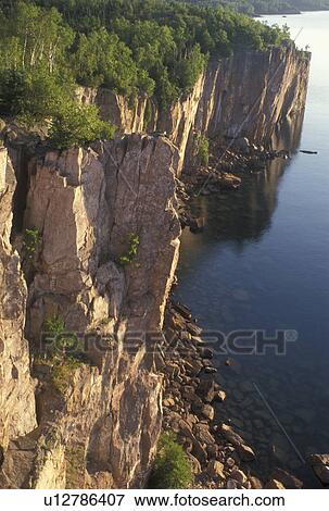 Lake Superior, Silver Bay, MN, North Shore Drive, Minnesota, Palisade Head along the north shore of Lake Superior in Silver Bay. View Large Photo Image Stock Photo - Lake Superior, Silver Bay, MN, North Shore Drive, Minnesota, Palisade Head along the north shore of Lake Superior in Silver Bay.. Fotosearch