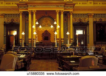 Lansing, MI, State Capitol, State House, Michigan, Senate Chamber inside the Michigan State Capitol Building in the capital city of Lansing. View Large Photo Image Stock Photography - Lansing, MI, State Capitol, State House, Michigan, Senate Chamber inside the Michigan State Capitol Building in the capital city of Lansing.. Fotosearch