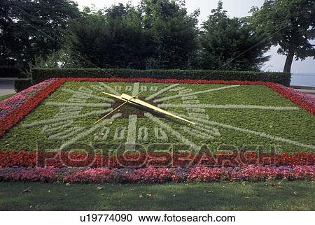 Lausanne, Ouchy, Switzerland, Vaud, Lac Leman, Floral clock in a lakefront park along Lake Geneva in Ouchy. View Large Photo Image Stock Image - Lausanne, Ouchy, Switzerland, Vaud, Lac Leman, Floral clock in a lakefront park along Lake Geneva in Ouchy.. Fotosearch