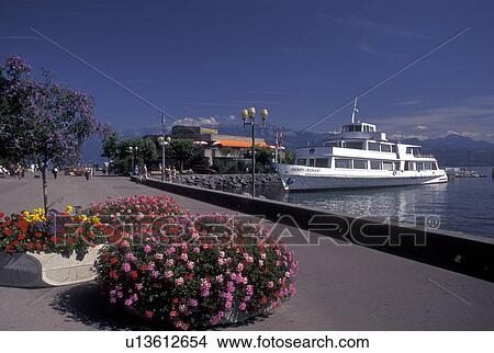 Lausanne, Switzerland, Ouchy, Vaud, Lac Leman, excursion boat, lakefront park, Lake Geneva View Large Photo Image Picture - Lausanne, Switzerland, Ouchy, Vaud, Lac Leman, excursion boat, lakefront park, Lake Geneva. Fotosearch