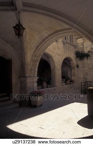 Stock Photo -  Les Baux de Provence, France, Bouche-du-Rhone, Provence, Europe, History Museum in the medieval village of Les Baux de Provence.. Fotosearch