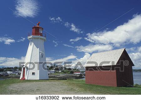 Stock Image -  lighthouse, Campobello Island, New Brunswick, Canada, Bay of Fundy, West Lighthouse on the Bay of Fundy.. Fotosearch