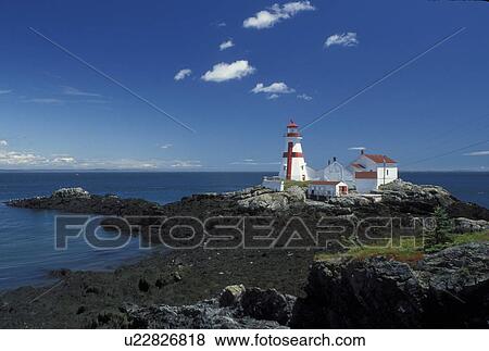 Stock Photo -  lighthouse, Campobello Island, New Brunswick, Canada, Bay of Fundy, East Quoddy Head Lighthouse on the Bay of Fundy.. Fotosearch