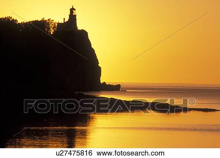 lighthouse, sunrise, Two Harbors, Lake Superior, MN, North Shore Drive, Minnesota, Split Rock Lighthouse situated on a high cliff on the north shore of Lake Superior at Split Rock Lighthouse State Park in Two Harbors at sunrise. View Large Photo Image Stock Photograph - lighthouse, sunrise, Two Harbors, Lake Superior, MN, North Shore Drive, Minnesota, Split Rock Lighthouse situated on a high cliff on the north shore of Lake Superior at Split Rock Lighthouse State Park in Two Harbors at sunrise.. Fotosearch