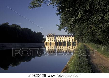 Loire Valley, castle, France, Chenonceau, Loire Castle Region, Indre-et-Loire, Europe, Reflection of 16th century Chateau de Chenonceau in the Cher River. View Large Photo Image Stock Photograph - Loire Valley, castle, France, Chenonceau, Loire Castle Region, Indre-et-Loire, Europe, Reflection of 16th century Chateau de Chenonceau in the Cher River.. Fotosearch