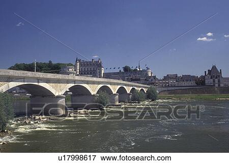 Loire Valley, France, Amboise, Loire Castle Region, Indre-et-Loire, Europe, Bridge crosses the Loire River with a view of the 15th century Chateau Amboise in the city of Amboise. View Large Photo Image Stock Photo - Loire Valley, France, Amboise, Loire Castle Region, Indre-et-Loire, Europe, Bridge crosses the Loire River with a view of the 15th century Chateau Amboise in the city of Amboise.. Fotosearch