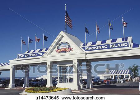 Mackinaw City, MI, Michigan, Shepler's Gateway to Mackinac Island Ferry Terminal in Mackinaw City. View Large Photo Image Stock Photography - Mackinaw City, MI, Michigan, Shepler's Gateway to Mackinac Island Ferry Terminal in Mackinaw City.. Fotosearch