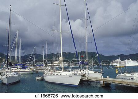 marina, Caribbean, Tortola, British Virgin Islands, Road Town, BVI, Boats docked at a yacht club on the Caribbean Sea on the island of Tortola. View Large Photo Image Stock Photograph - marina, Caribbean, Tortola, British Virgin Islands, Road Town, BVI, Boats docked at a yacht club on the Caribbean Sea on the island of Tortola.. Fotosearch