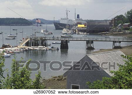 ME, Castine, Maine, Boats docked the harbor of East Penobscot Bay from the town of Castine. View of T/V State of Maine in the background. View Large Photo Image Stock Image - ME, Castine, Maine, Boats docked the harbor of East Penobscot Bay from the town of Castine. View of T/V State of Maine in the background.. Fotosearch