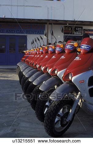 motorcycles, Greece, Paros, Greek Islands, Parikia, Cyclades, Europe, Motorcycles for rent in Parikia on Paros Island on the Aegean Sea. View Large Photo Image Stock Image - motorcycles, Greece, Paros, Greek Islands, Parikia, Cyclades, Europe, Motorcycles for rent in Parikia on Paros Island on the Aegean Sea.. Fotosearch