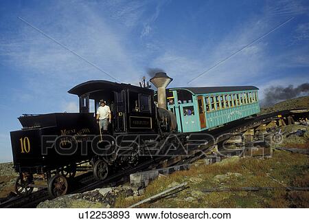 Mount Washington, NH, Breton Woods, White Mountain National Forest, New Hampshire, Mt. Washington Cog Railway train carries passengers to the summit of Mount Washington in the White Mountain Nat'l Forest. View Large Photo Image Stock Image - Mount Washington, NH, Breton Woods, White Mountain National Forest, New Hampshire, Mt. Washington Cog Railway train carries passengers to the summit of Mount Washington in the White Mountain Nat'l Forest.. Fotosearch