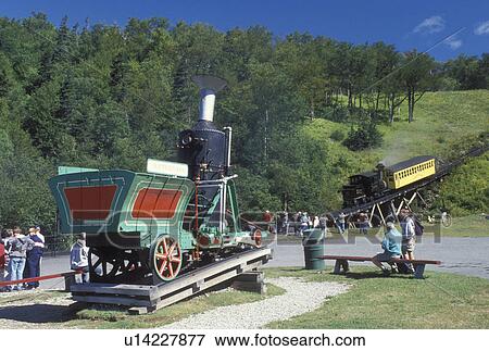 Mount Washington, NH, Breton Woods, White Mountain National Forest, New Hampshire, Passengers waiting at Marshfield Station for the Mt. Washington Cog Railway train at the base of Mount Washington in the White Mountain Nat'l Forest. View Large Photo Image Stock Photo - Mount Washington, NH, Breton Woods, White Mountain National Forest, New Hampshire, Passengers waiting at Marshfield Station for the Mt. Washington Cog Railway train at the base of Mount Washington in the White Mountain Nat'l Forest.. Fotosearch