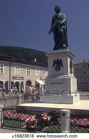 Mozart, Salzburg, Austria, Statue of Mozart in Mozartplatz in the city of Salzburg. View Large Photo Image Stock Photo - Mozart, Salzburg, Austria, Statue of Mozart in Mozartplatz in the city of Salzburg.. Fotosearch