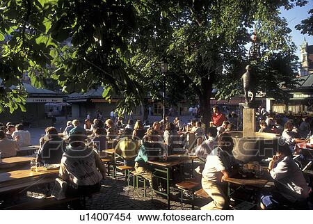 Munich, beer garden, Germany, Viktualienmarkt, Bavaria, Munchen, Europe, Beer Garden at Viktualienmarkt in downtown Munich. View Large Photo Image Picture - Munich, beer garden, Germany, Viktualienmarkt, Bavaria, Munchen, Europe, Beer Garden at Viktualienmarkt in downtown Munich.. Fotosearch