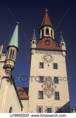 Munich, Germany, Bavaria, Munchen, Europe, Old City Hall in downtown Munich. View Large Photo Image Stock Image - Munich, Germany, Bavaria, Munchen, Europe, Old City Hall in downtown Munich.. Fotosearch