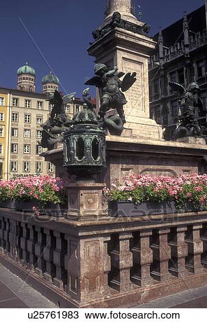 Munich, Germany, Bavaria, Munchen, Europe, Neues Rathaus, Monument at Marienplatz in downtown Munich. View Large Photo Image Stock Image - Munich, Germany, Bavaria, Munchen, Europe, Neues Rathaus, Monument at Marienplatz in downtown Munich.. Fotosearch