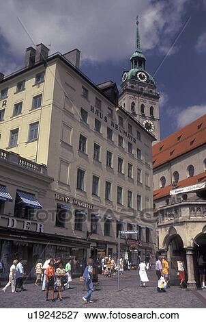 Munich, Germany, Bavaria, Munchen, Europe, Downtown Munich. View Large Photo Image Stock Photo - Munich, Germany, Bavaria, Munchen, Europe, Downtown Munich.. Fotosearch