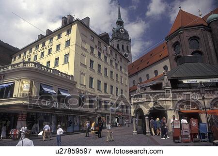 Munich, Germany, Bavaria, Munchen, Europe, Downtown Munich. View Large Photo Image Stock Photo - Munich, Germany, Bavaria, Munchen, Europe, Downtown Munich.. Fotosearch