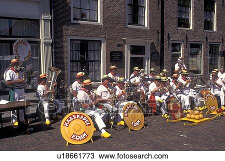 musicians, Edam, Netherlands, Holland, Noord-Holland, Europe, The Edam Band plays outside cheese market on market day in the city of Edam. View Large Photo Image Stock Image - musicians, Edam, Netherlands, Holland, Noord-Holland, Europe, The Edam Band plays outside cheese market on market day in the city of Edam.. Fotosearch