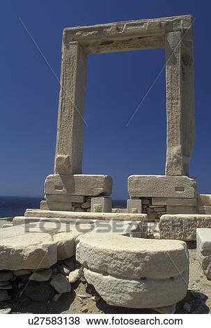 Naxos, Greece, Greek Islands, Cyclades, Europe, Temple of Apollo on Naxos Island on the Aegean Sea. View Large Photo Image Stock Photo - Naxos, Greece, Greek Islands, Cyclades, Europe, Temple of Apollo on Naxos Island on the Aegean Sea.. Fotosearch