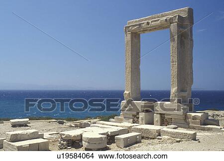 Naxos, Greek Islands, Cyclades, Greece, Europe, Temple of Apollo on Naxos Island on the Aegean Sea. View Large Photo Image Picture - Naxos, Greek Islands, Cyclades, Greece, Europe, Temple of Apollo on Naxos Island on the Aegean Sea.. Fotosearch