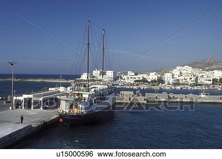 Naxos, Greek Islands, Cyclades, Greece, Europe, Hora Naxos Harbor on Naxos Island on the Aegean Sea. View Large Photo Image Stock Photograph - Naxos, Greek Islands, Cyclades, Greece, Europe, Hora Naxos Harbor on Naxos Island on the Aegean Sea.. Fotosearch