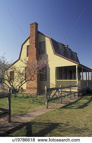 Stock Photo -  NC, North Carolina, Bath, Van Der Veer House at Historic Bath State Historic Site.. Fotosearch