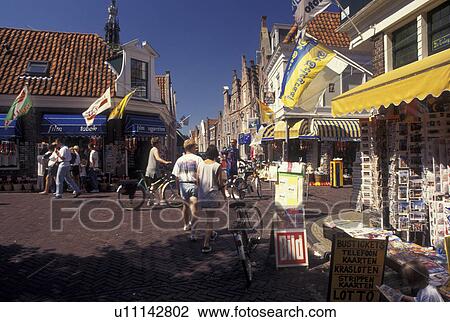Netherlands, Edam, Holland, Noord-Holland, Europe, Shops along a pedestrian street in the city of Edam. View Large Photo Image Stock Image - Netherlands, Edam, Holland, Noord-Holland, Europe, Shops along a pedestrian street in the city of Edam.. Fotosearch