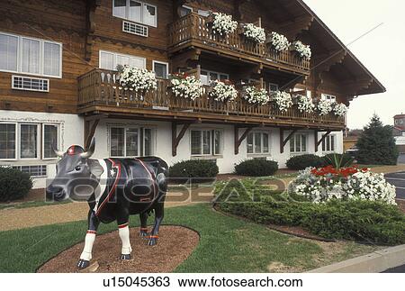 New Glarus, WI, Wisconsin, Little Switzerland, Painted swiss cow outside The Chalet Landhaus Inn in the town of New Glarus. View Large Photo Image Stock Image - New Glarus, WI, Wisconsin, Little Switzerland, Painted swiss cow outside The Chalet Landhaus Inn in the town of New Glarus.. Fotosearch