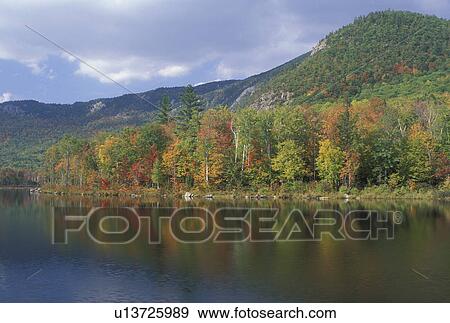 NH, Basin Pond, New Hampshire, White Mountain National Forest, Colorful fall foliage reflects in the calm waters of Basin Pond in the White Mountain Nat'l Forest in autumn. View Large Photo Image Stock Photo - NH, Basin Pond, New Hampshire, White Mountain National Forest, Colorful fall foliage reflects in the calm waters of Basin Pond in the White Mountain Nat'l Forest in autumn.. Fotosearch