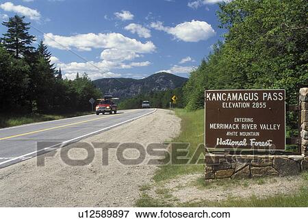 NH, New Hampshire, Merrimack River Valley, White Mountain National Forest, Kancamagus Pass on Scenic Kancamagus Highway in the White Mountain Nat'l Forest. View Large Photo Image Stock Photo - NH, New Hampshire, Merrimack River Valley, White Mountain National Forest, Kancamagus Pass on Scenic Kancamagus Highway in the White Mountain Nat'l Forest.. Fotosearch