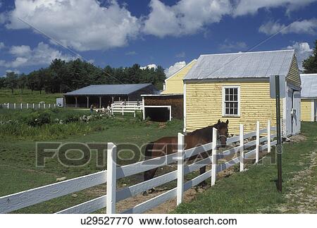 Stock Image -  NH, Tamworth, New Hampshire, Remick Museum and Farm in the town of Tamworth.. Fotosearch
