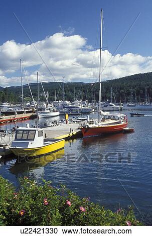 Northeast Harbor, Mount Desert Island, ME, Maine, Boats docked at the marina in Northeast Harbor on the Atlantic Ocean. View Large Photo Image Stock Image - Northeast Harbor, Mount Desert Island, ME, Maine, Boats docked at the marina in Northeast Harbor on the Atlantic Ocean.. Fotosearch