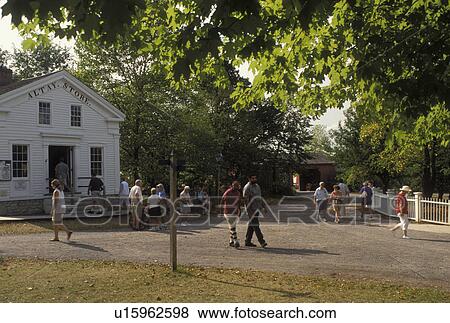 Stock Photo -  NY, New York, Mumford, Historic Village at Genesee Country Village & Museum. Fotosearch