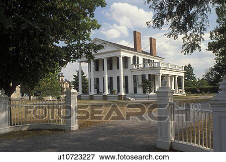Stock Photo -  NY, New York, Mumford, Livingston-Backus House at Genesee Country Village & Museum. Fotosearch