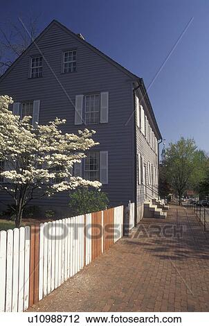 Old Salem, Moravian, Winston-Salem, NC, North Carolina, Historical home in Old Salem, a living history restoration of the Moravian Church town of Salem founded in 1766, in the spring in Winston-Salem. View Large Photo Image Stock Image - Old Salem, Moravian, Winston-Salem, NC, North Carolina, Historical home in Old Salem, a living history restoration of the Moravian Church town of Salem founded in 1766, in the spring in Winston-Salem.. Fotosearch